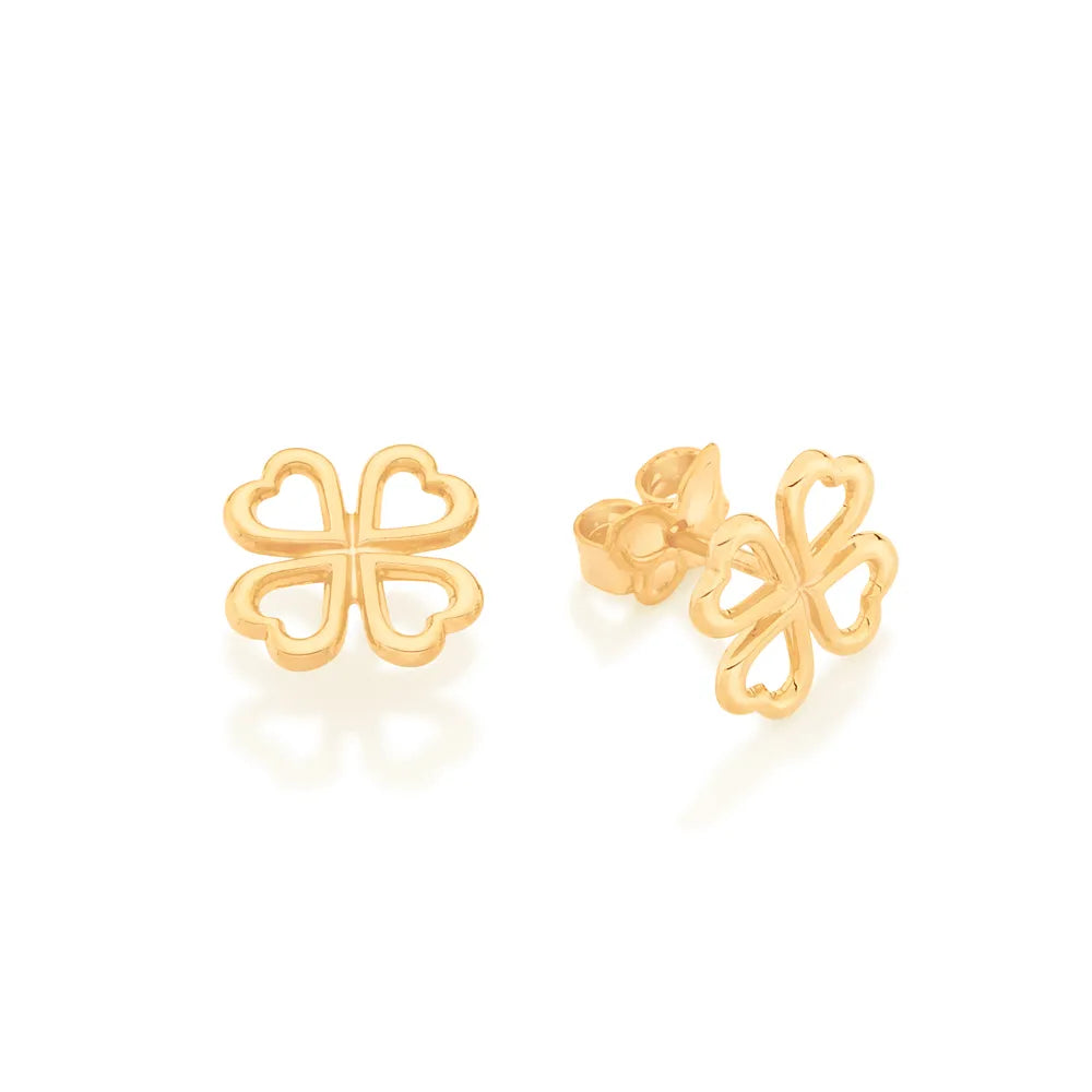 18K Gold-Plated Four-Leaf Clover Earring - 5264770000