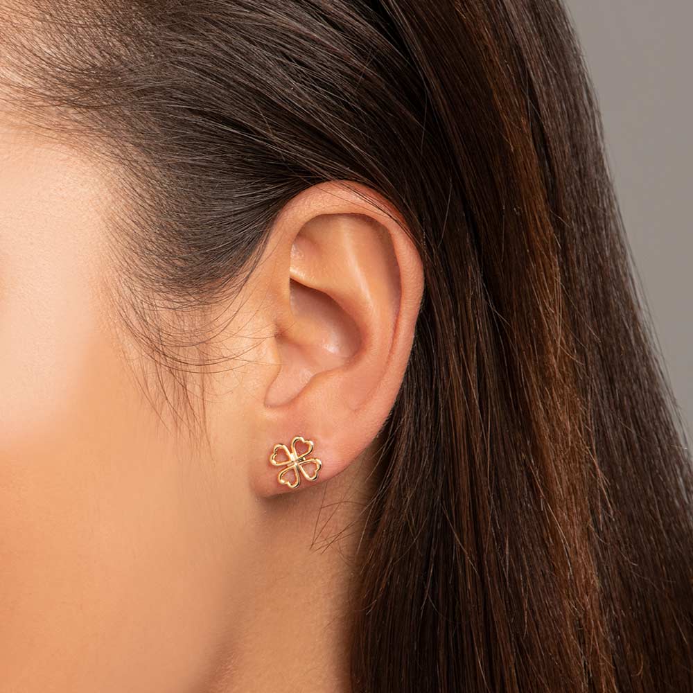 18K Gold-Plated Four-Leaf Clover Earring - 5264770000