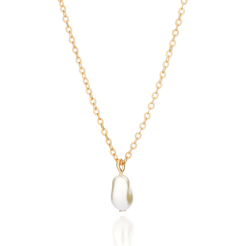 18K Gold-Plated Choker with Baroque Pearl - 5325605026