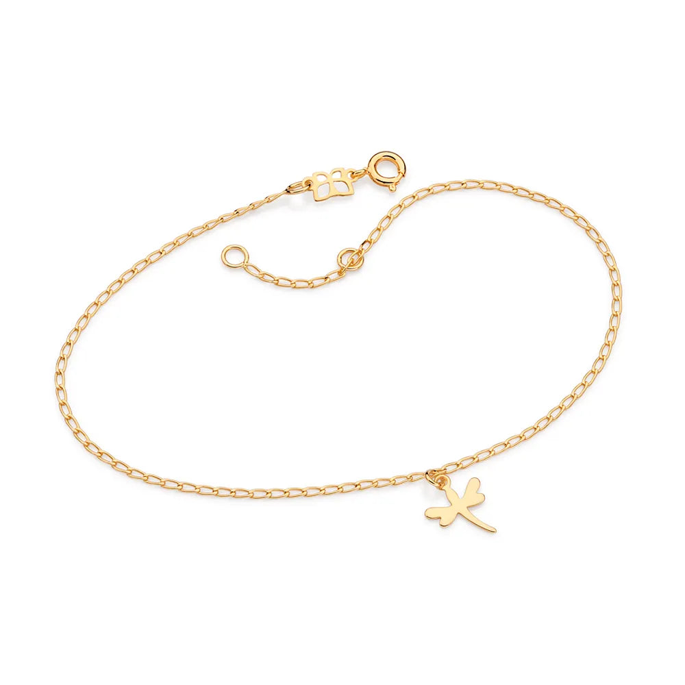 18K Gold-Plated Dragonfly Anklet - 5506102500