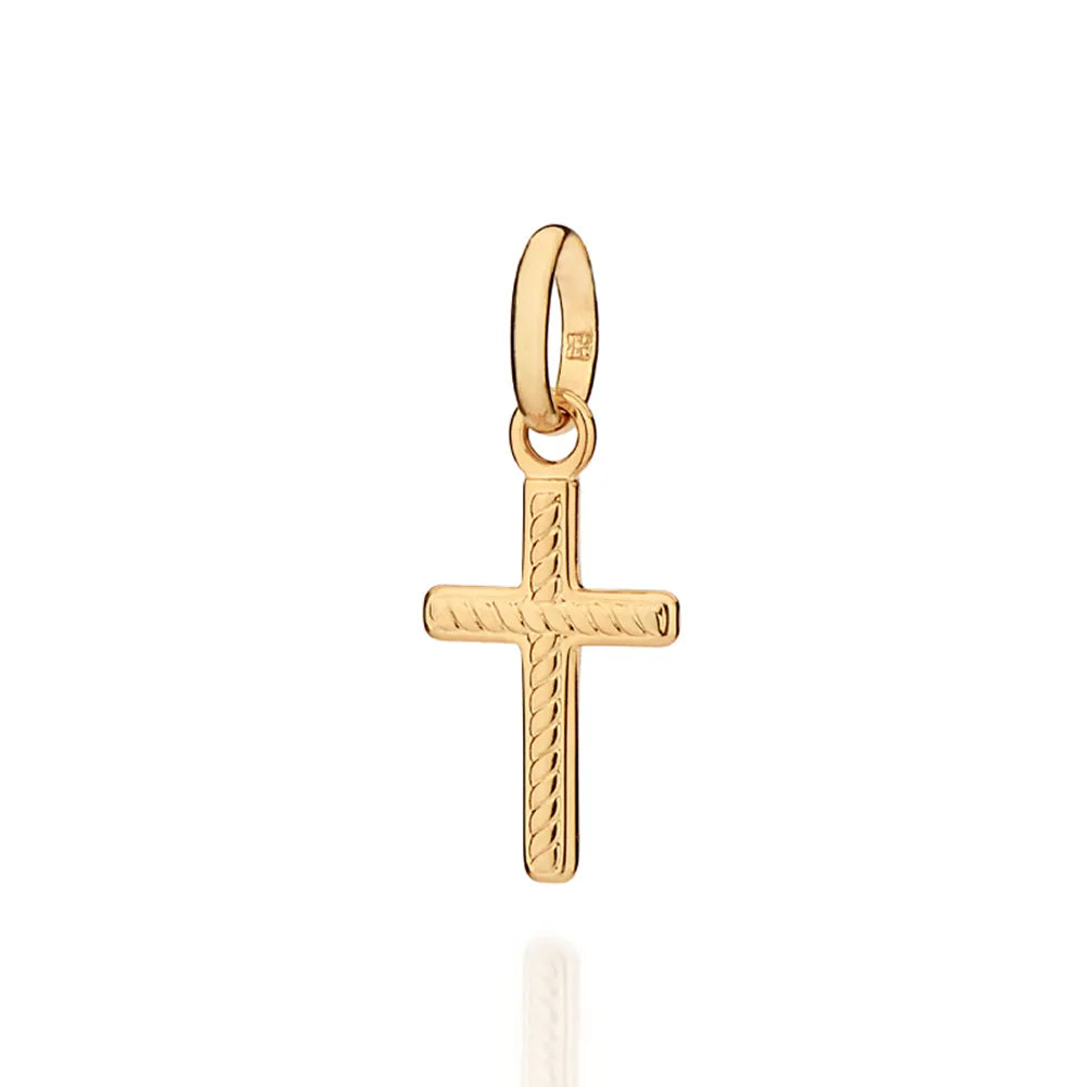 18K Gold-Plated Textured Cross Pendant - 5430190000